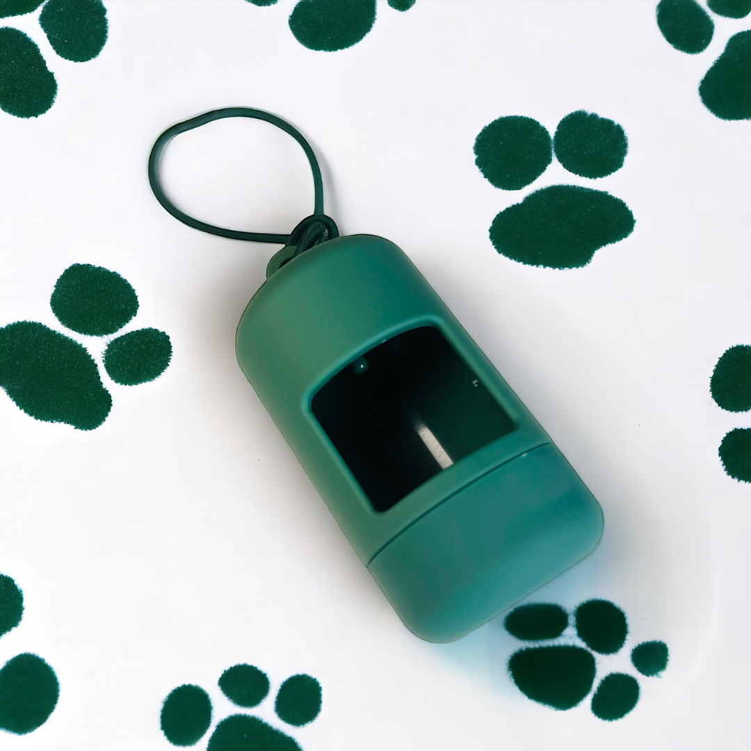 Dog poop bag dispenser in green