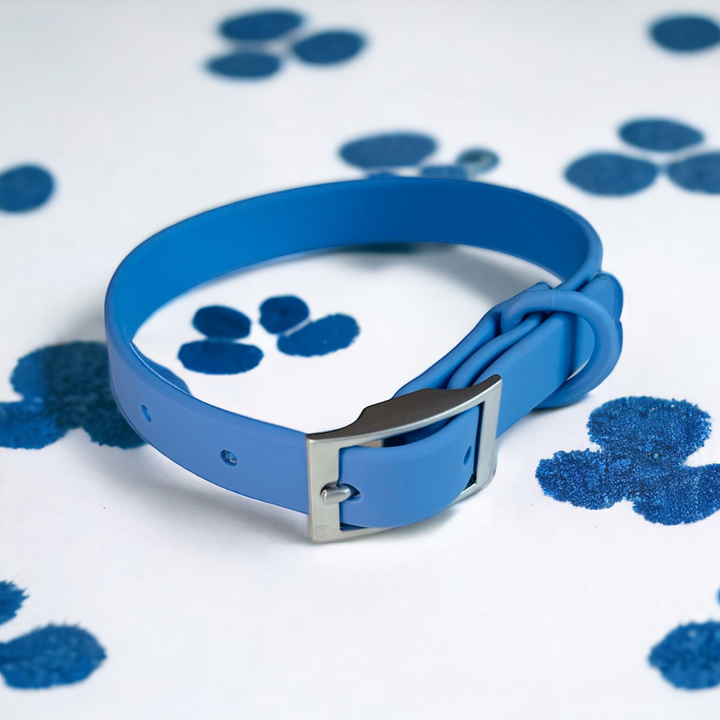 Wipeable dog collar blue