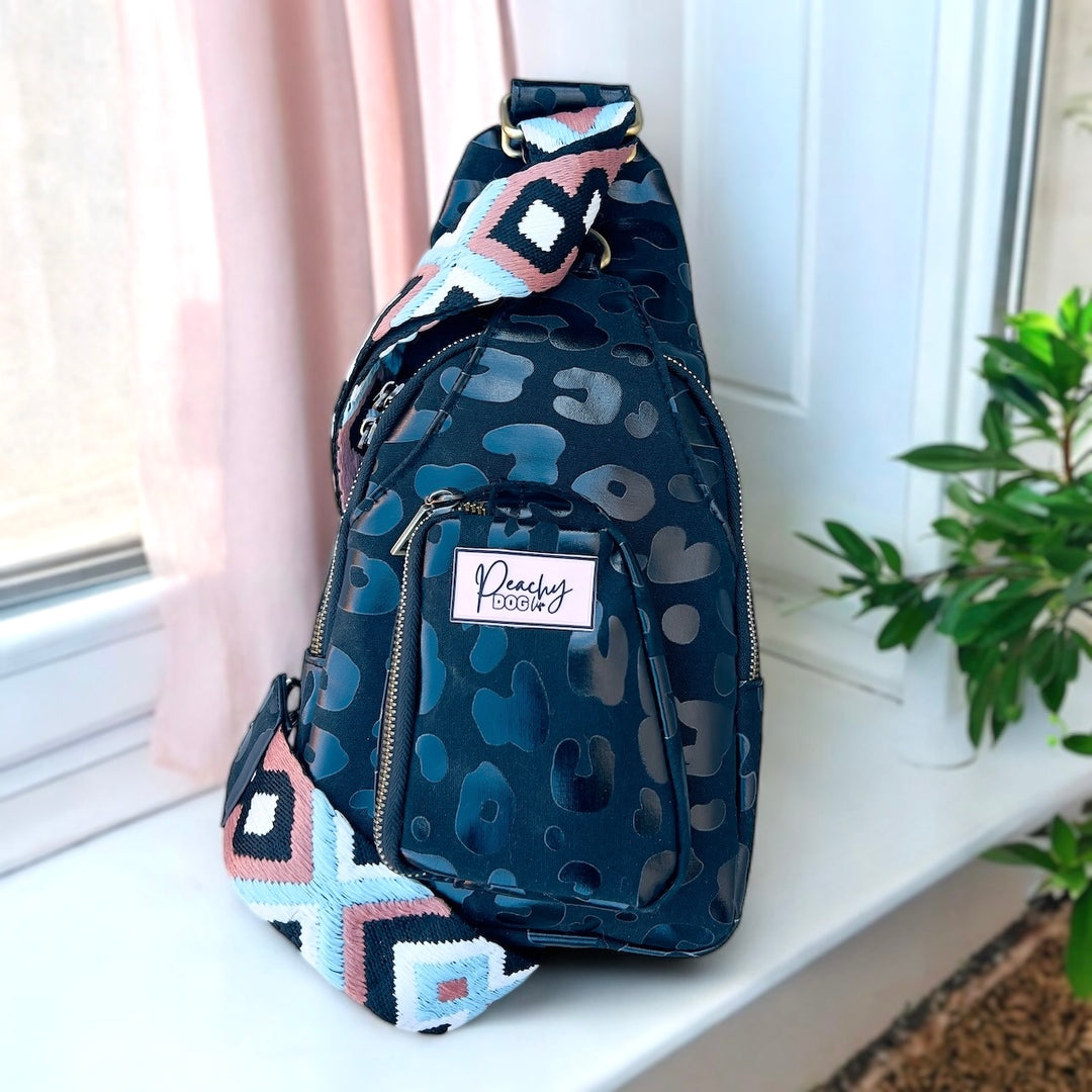 Dog walking bag on a windowsill