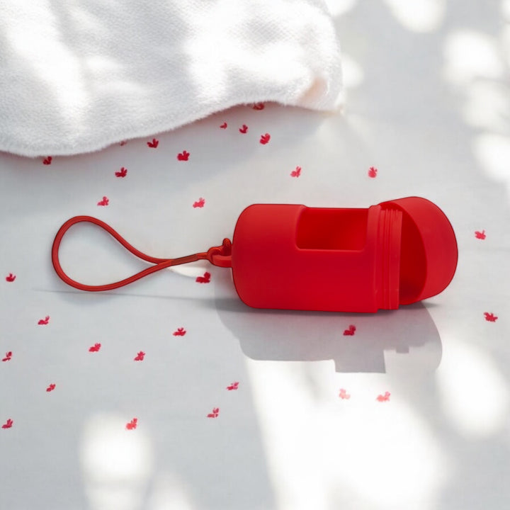 Poop bag dispenser red