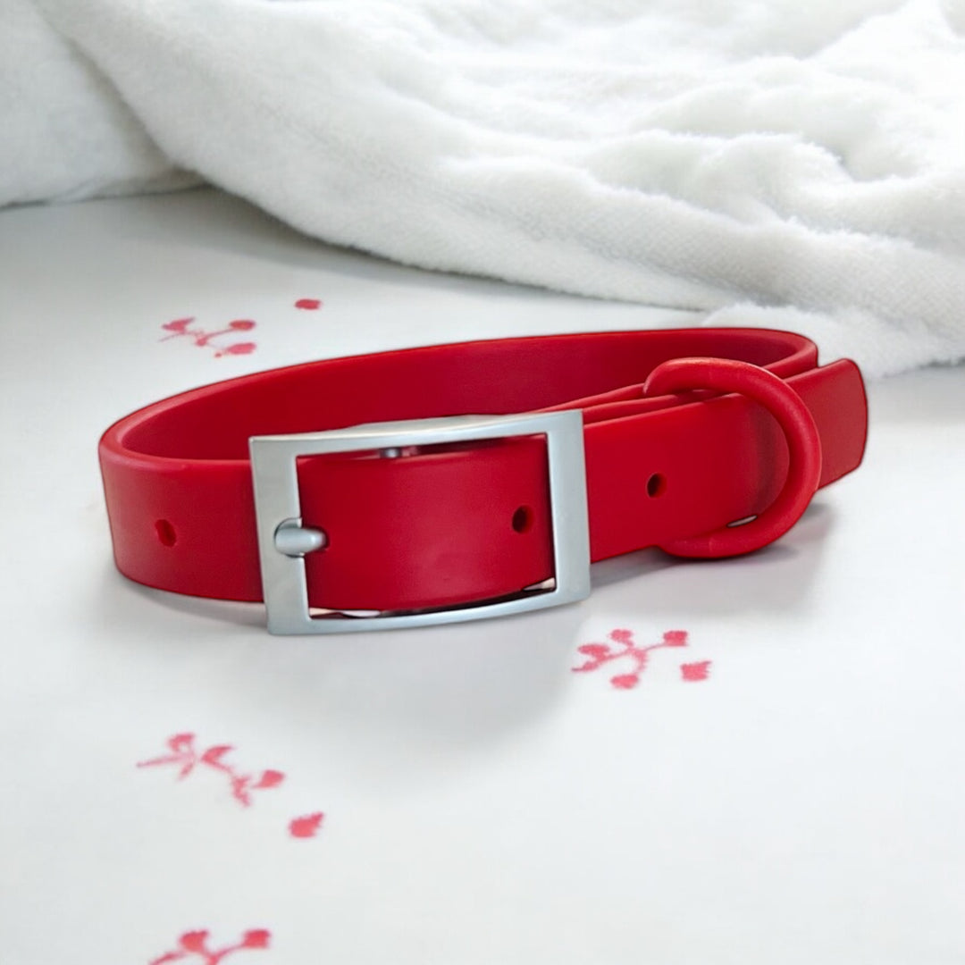 Wipeable dog collar red