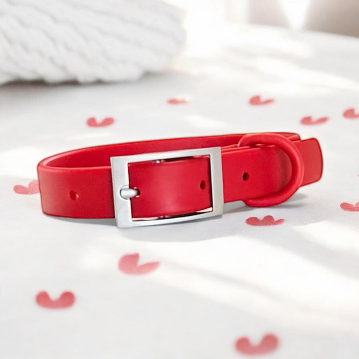 Wipeable dog collar red