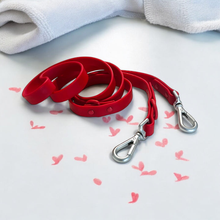 Wipeable dog lead red