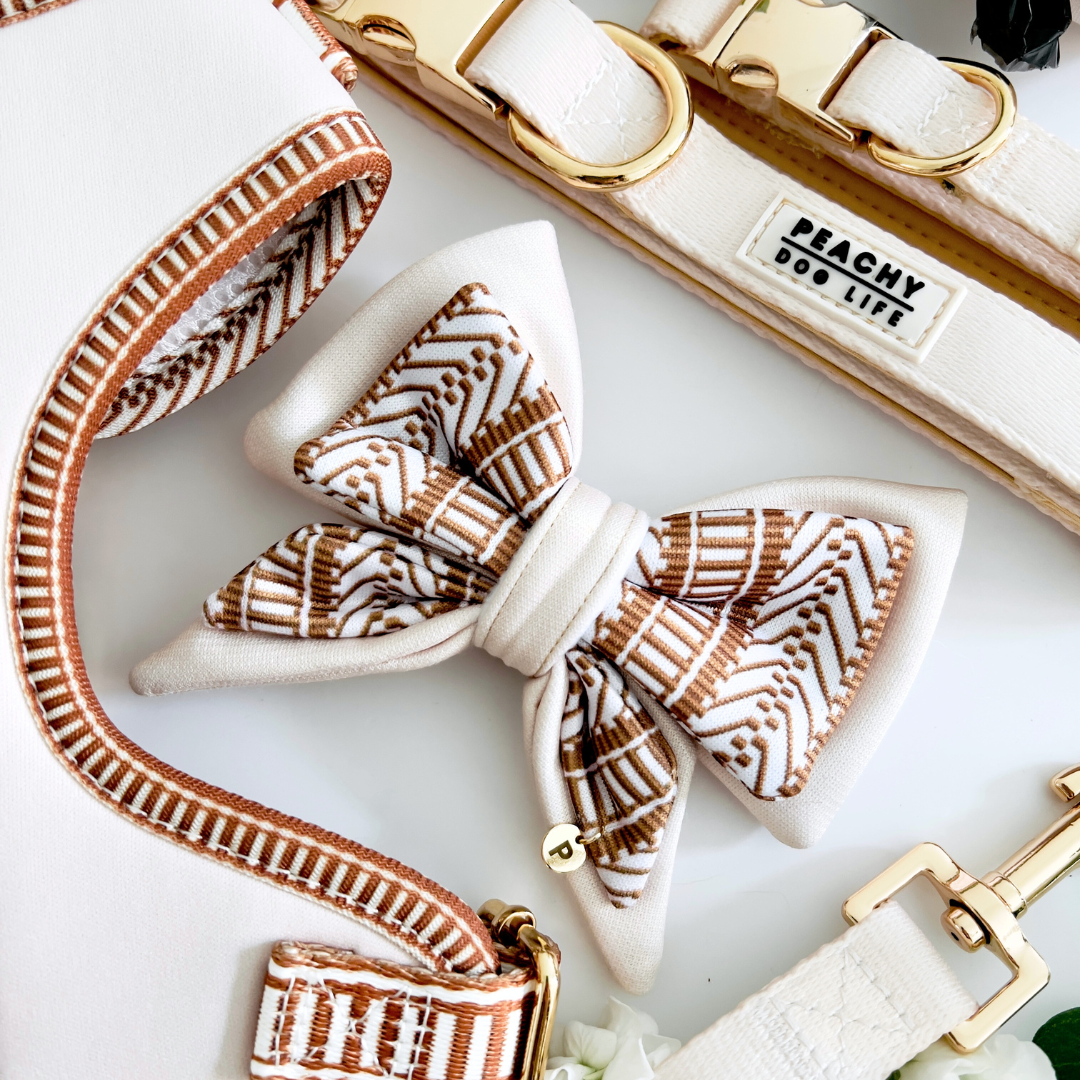 Ivory Cream Dog Bow