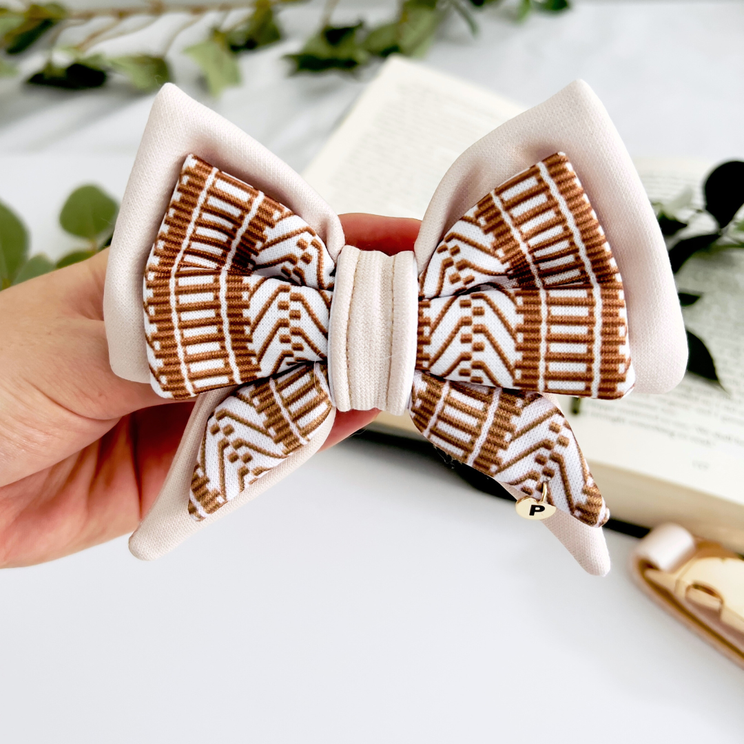 Ivory Cream Dog Bow
