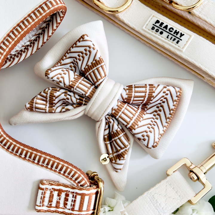 Ivory Cream Dog Bow