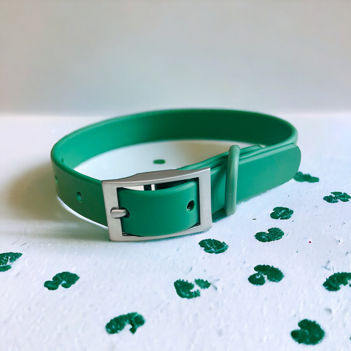 Wipeable dog collar green