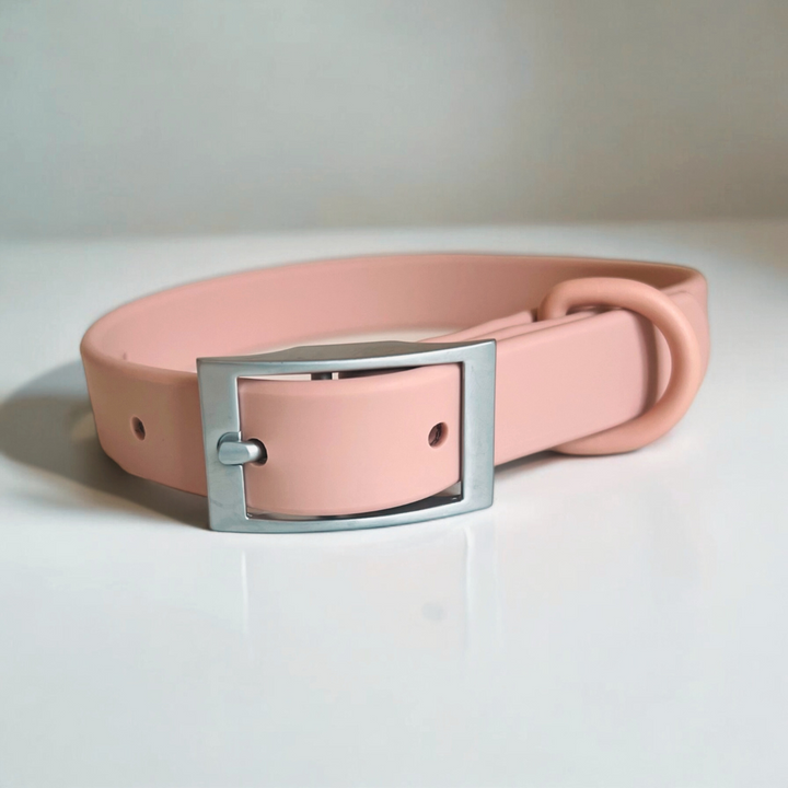 Pink waterproof dog collar